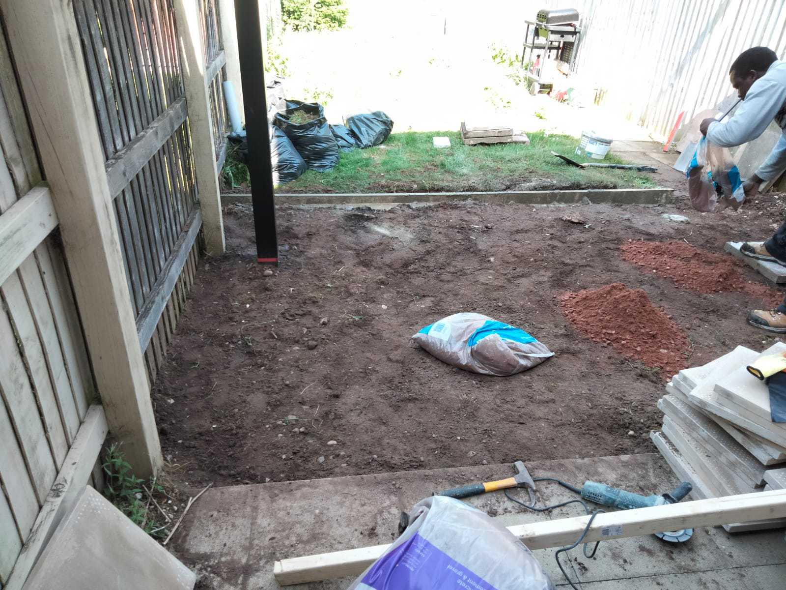 Garden floor renovation project before